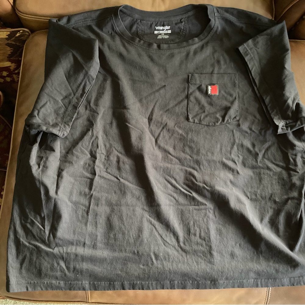 WRANGLER RIGGS Workwear Pocket T Shirt Men’s 4X Black Short Sleeve
